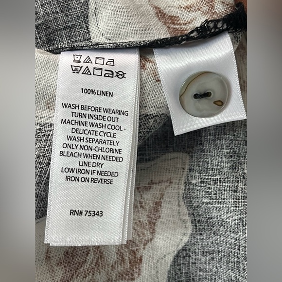 Nicole Miller Women’s Long‎ sleeve 100% Linen Size M Button Front Shell Top - Picture 9 of 9